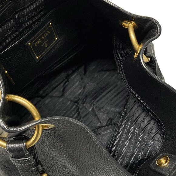 PRADA - Black Leather Shoulder Bag 807-061625 - Picture 12 of 14